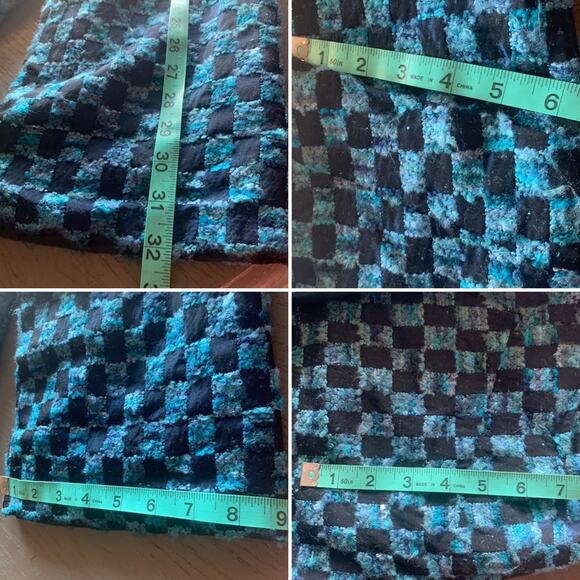 RARE Designer Lily Samii | Blue Checkered Jacket Silk blend jacquard brocade - Picture 14 of 16